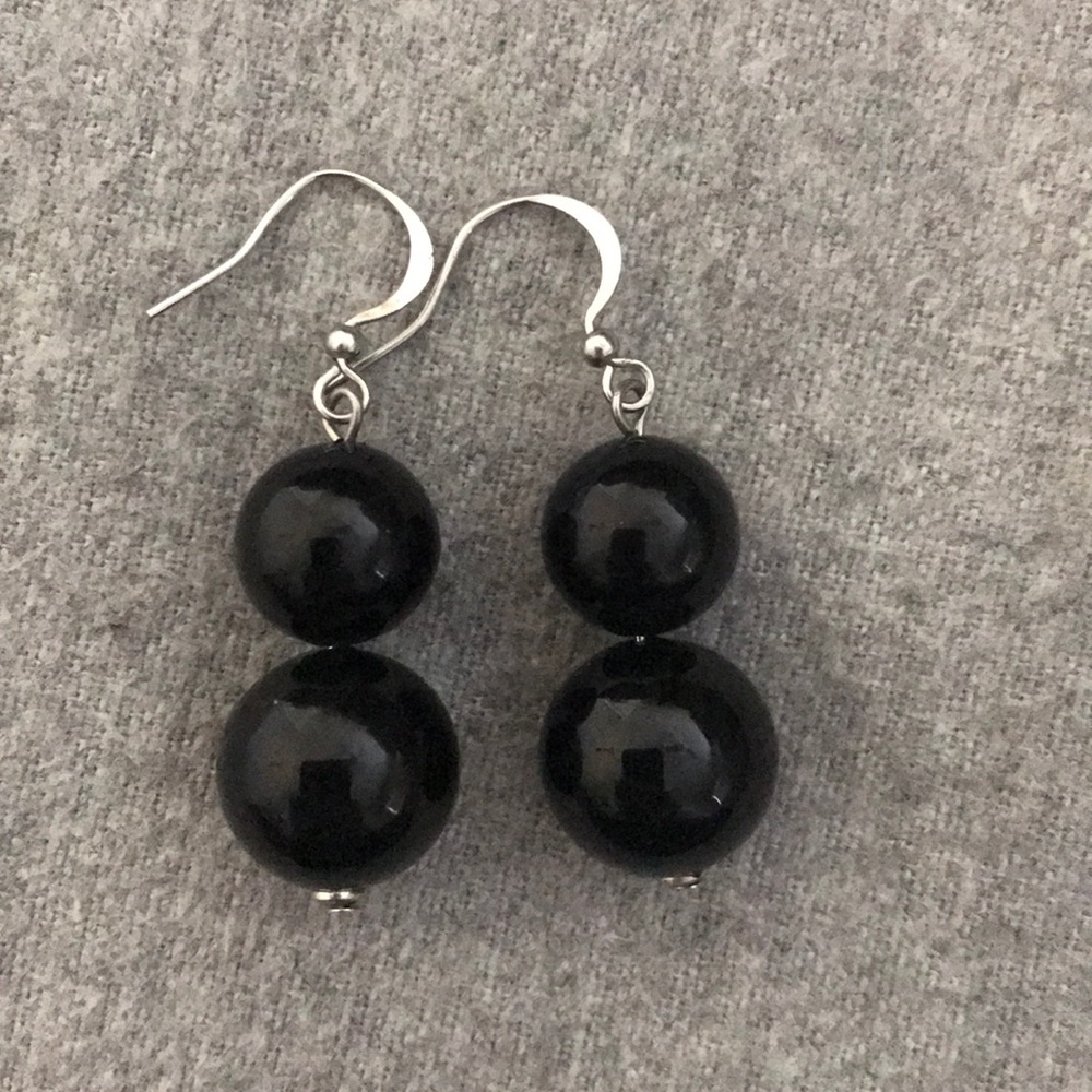 black drop earrings
